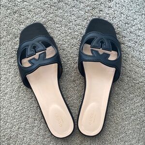 Gucci Black Slide Sandals